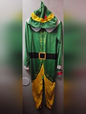 NWT Buddy the Elf Kids Hooded Union Suit Costume Pajamas Size S 6/7